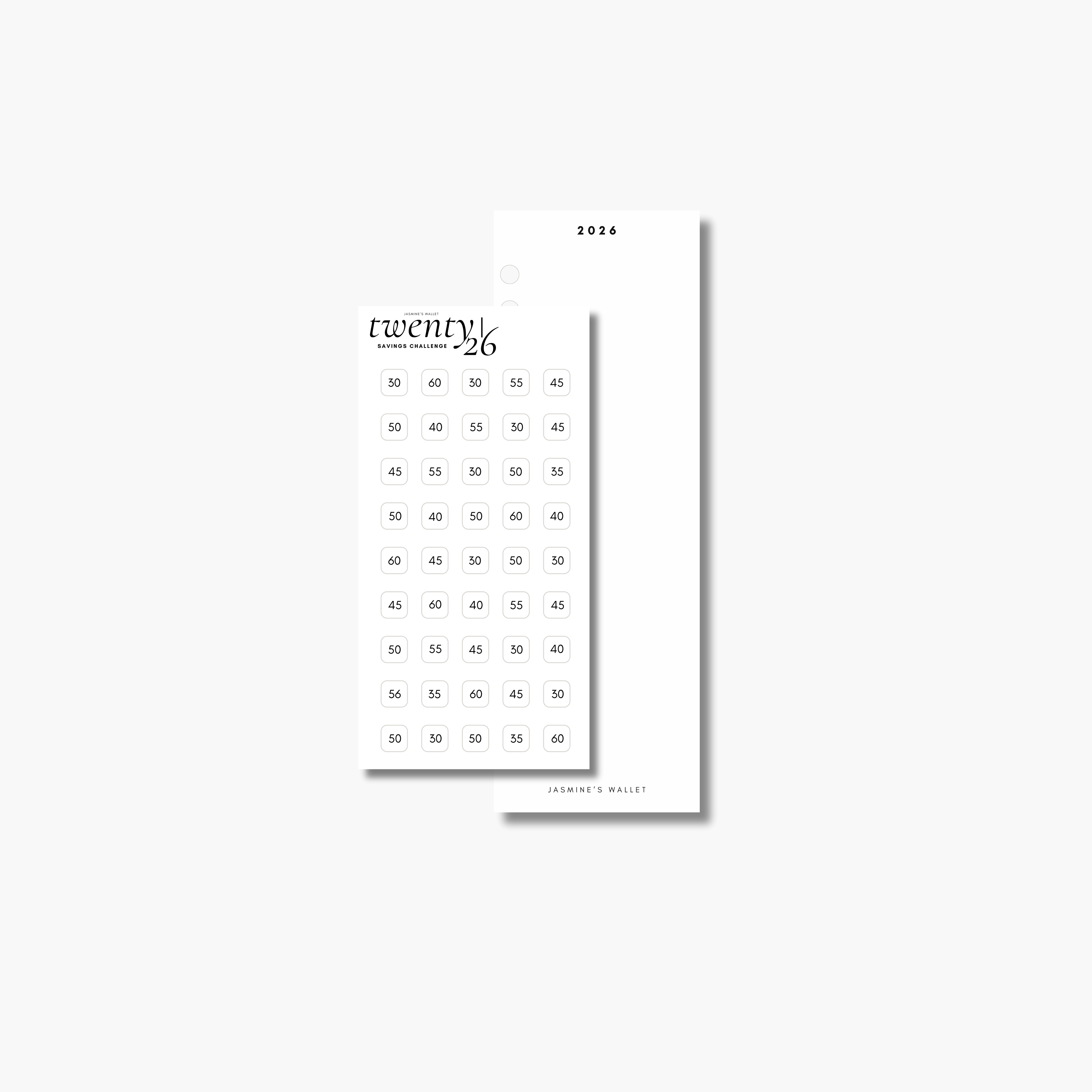 savings challeng スクエア ハリネズミ Nj_saving 2026 Savings Challenge – Jasmine's Wallet