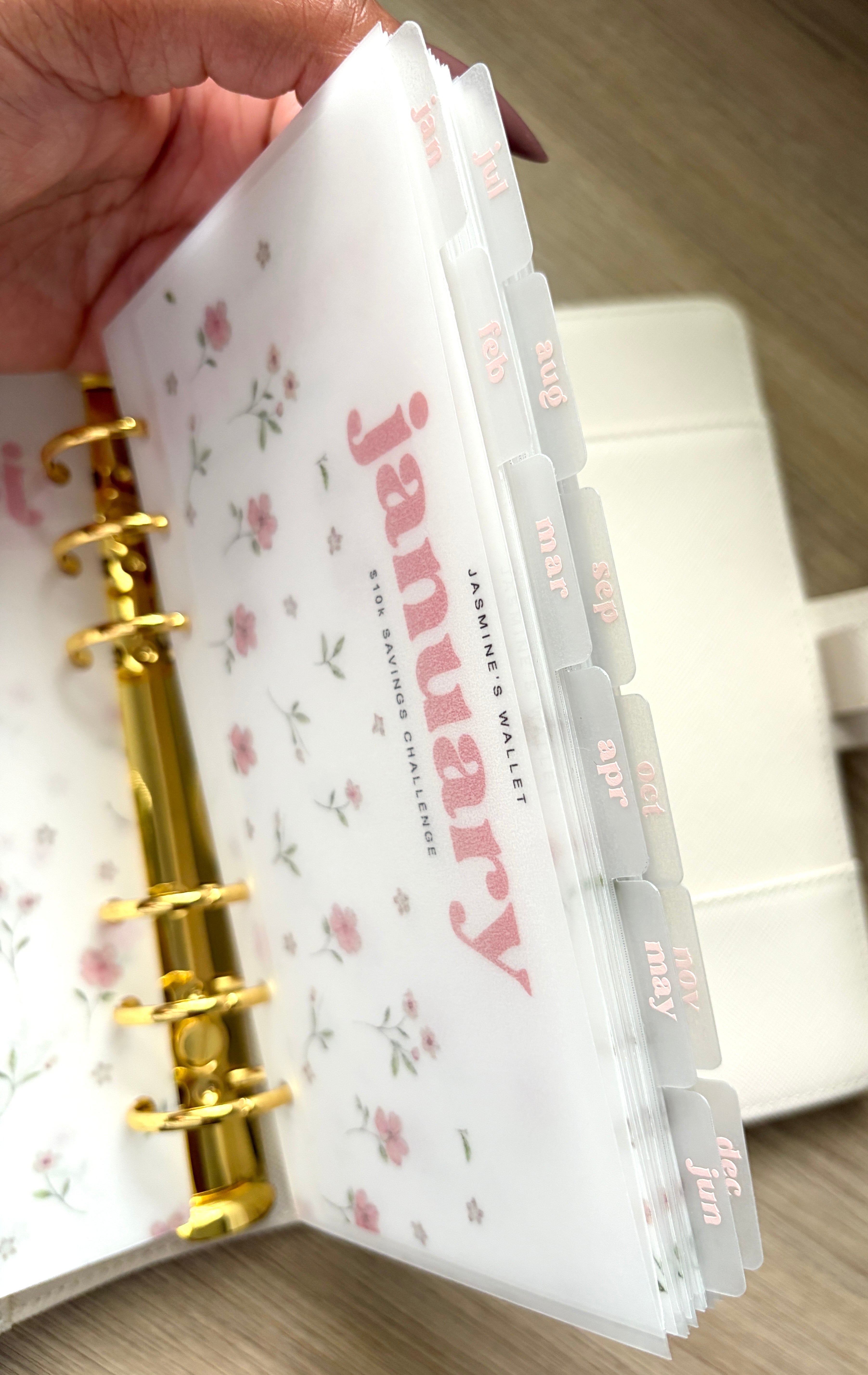 Pink Floral Monthly Savings Challenge