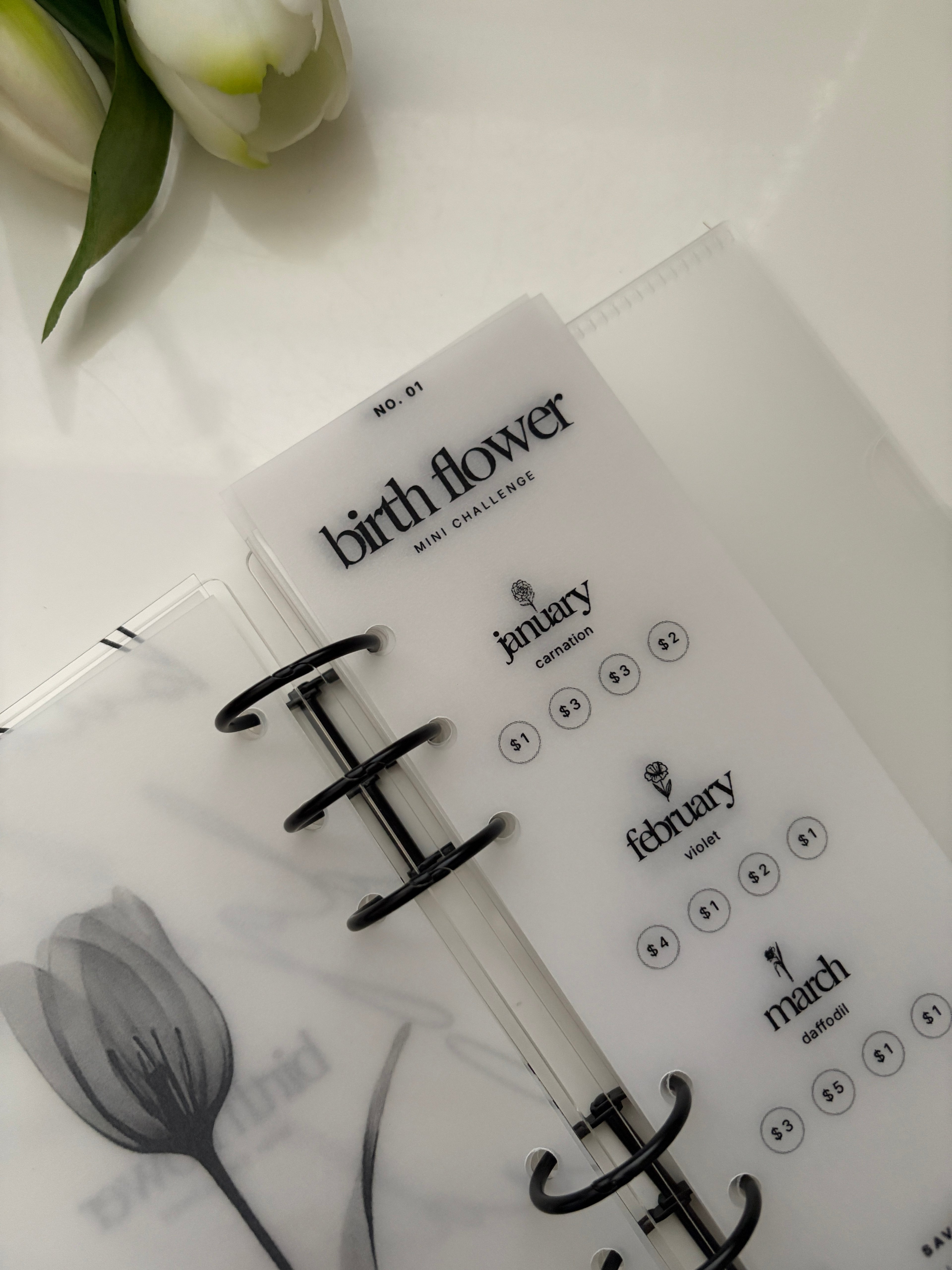 A5 Birth Flower Savings Challenge | Low & High Denomination