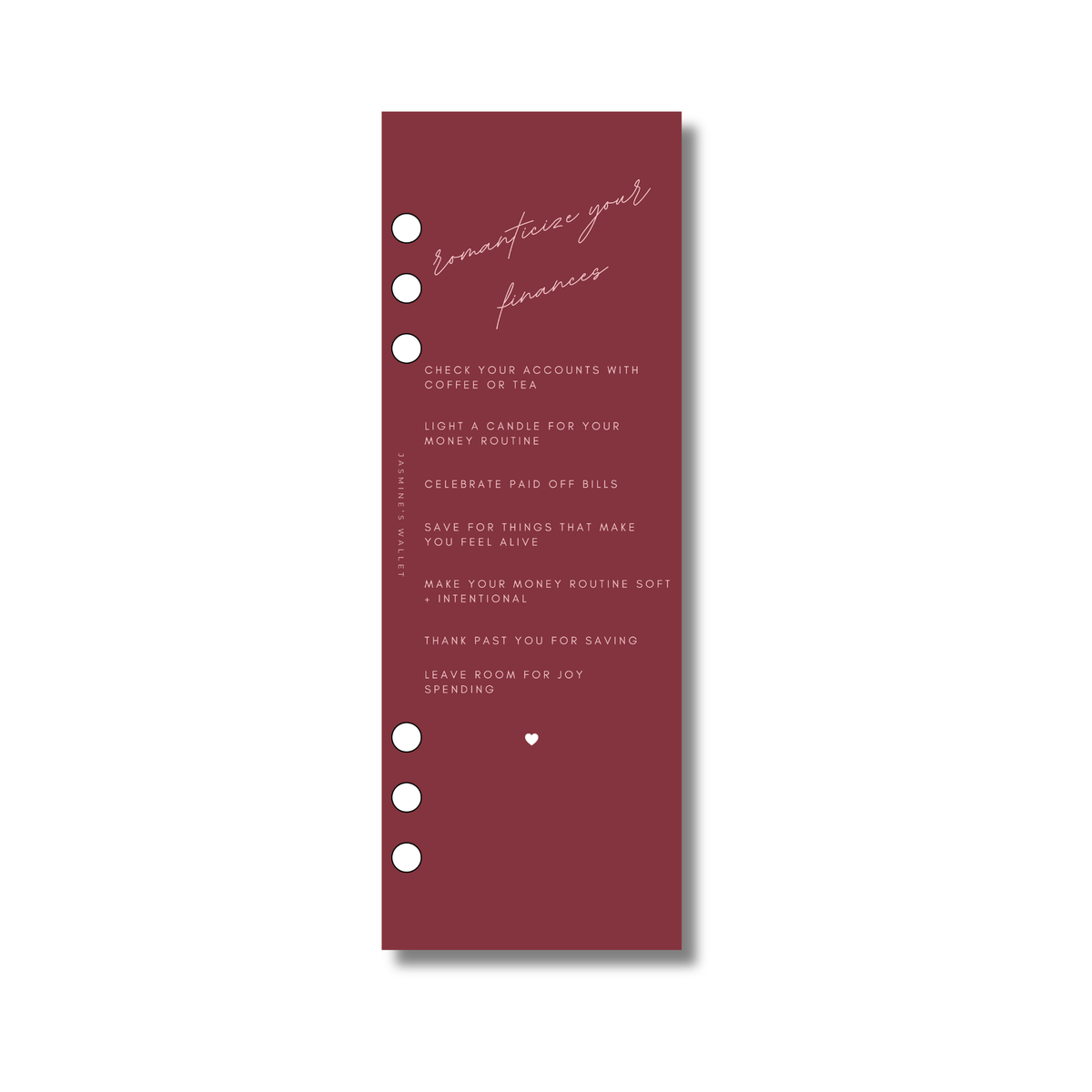 Romanticize Your Finances Half-Dashboard - Red Edition