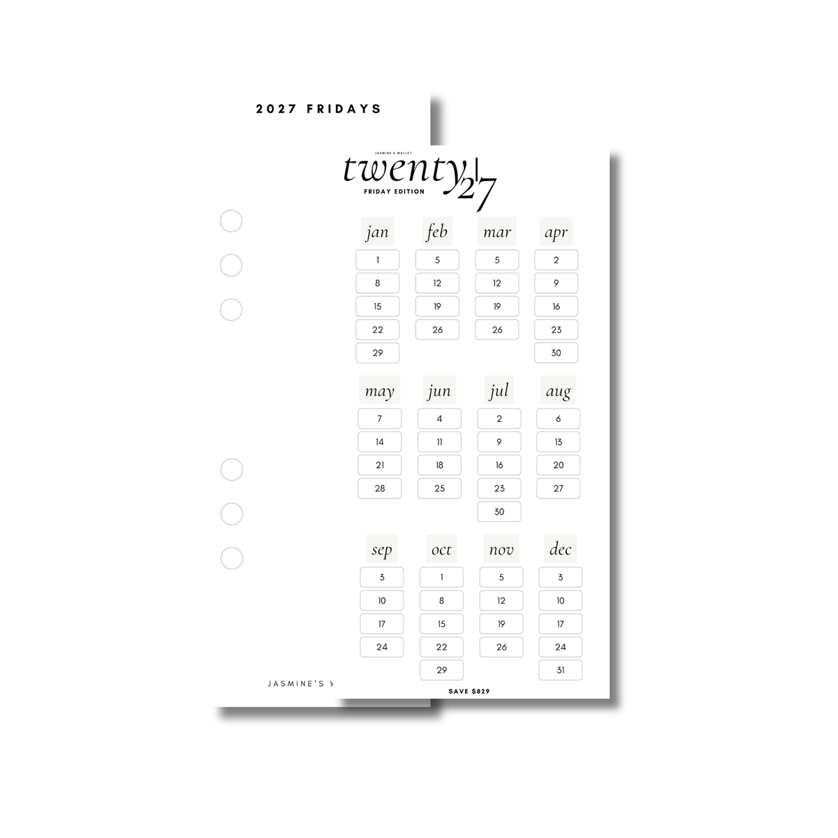2027 Fridays Savings Challenge