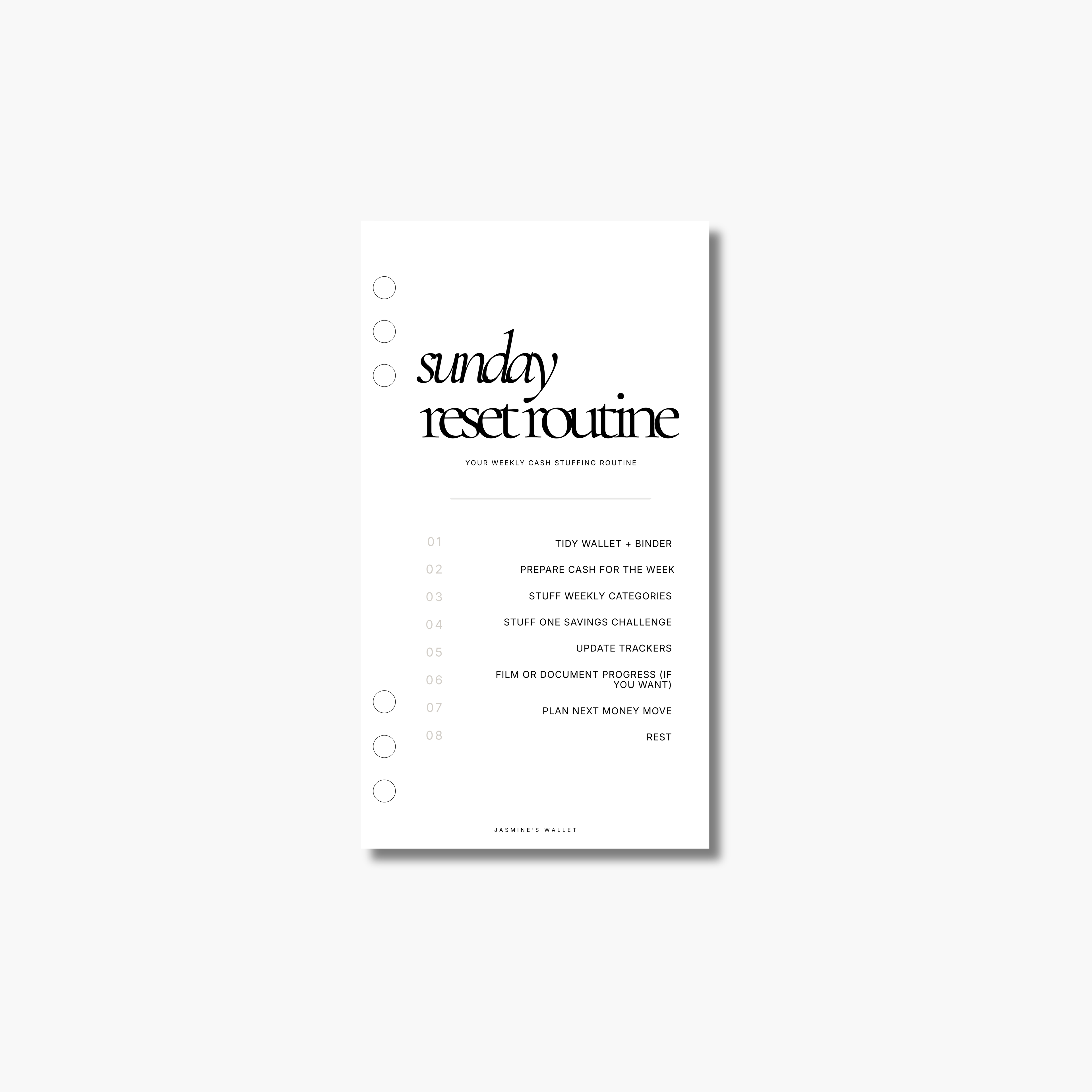 Sunday Reset Routine Dashboard