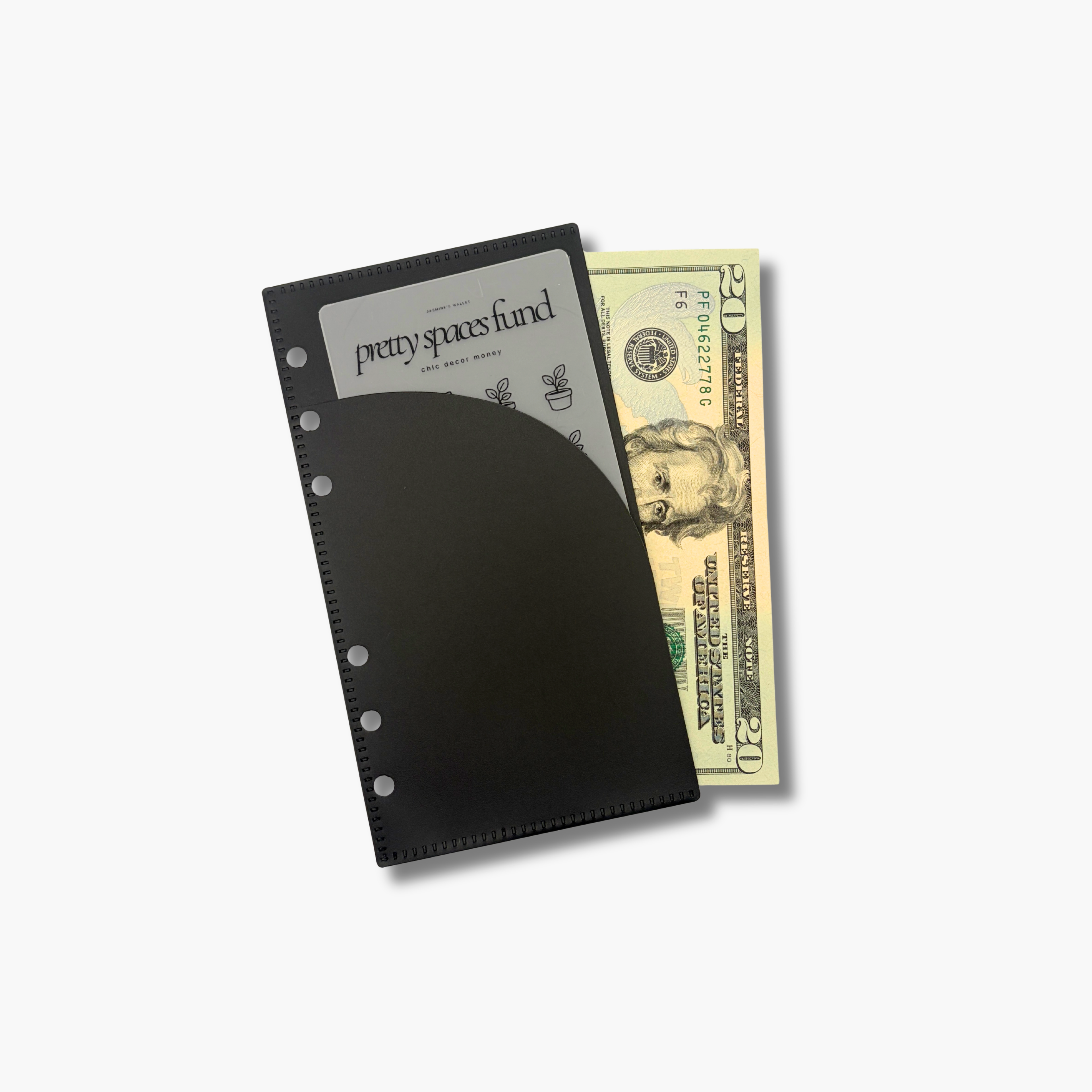 Black Double Pocket Cash Envelope