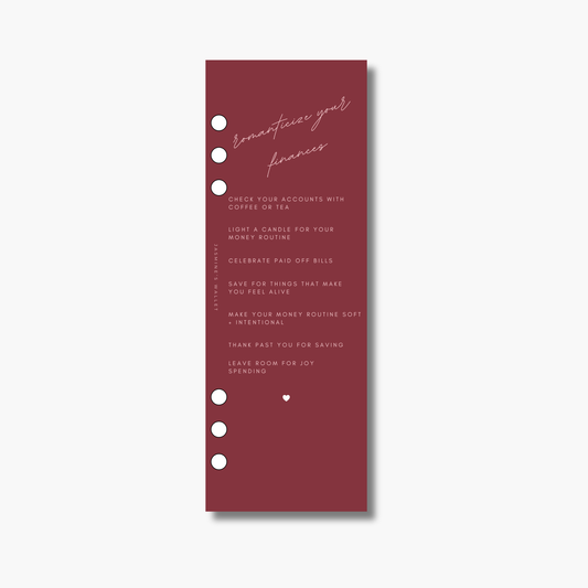 Romanticize Your Finances Half-Dashboard - Red Edition