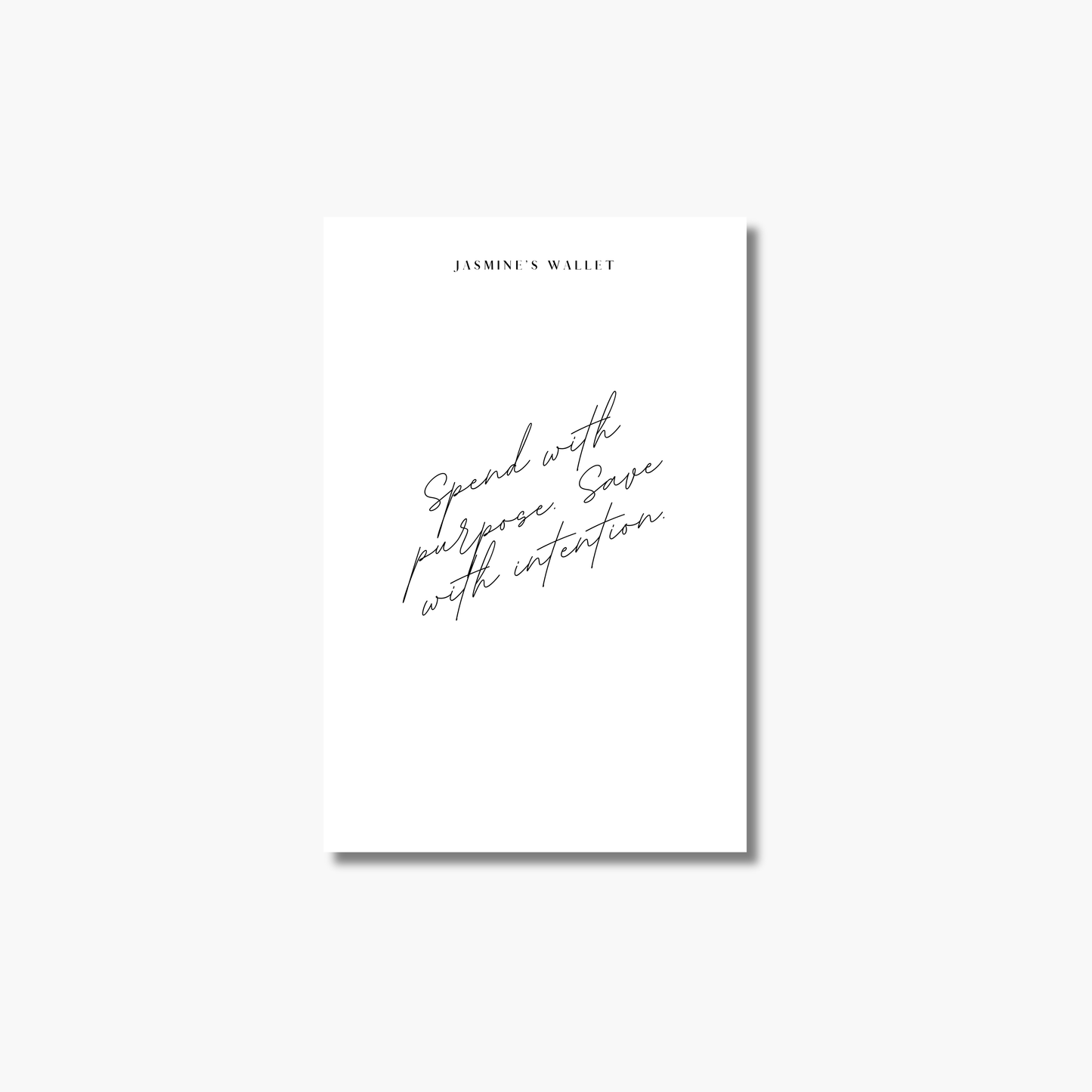 Spend w/ Intention Planner Card