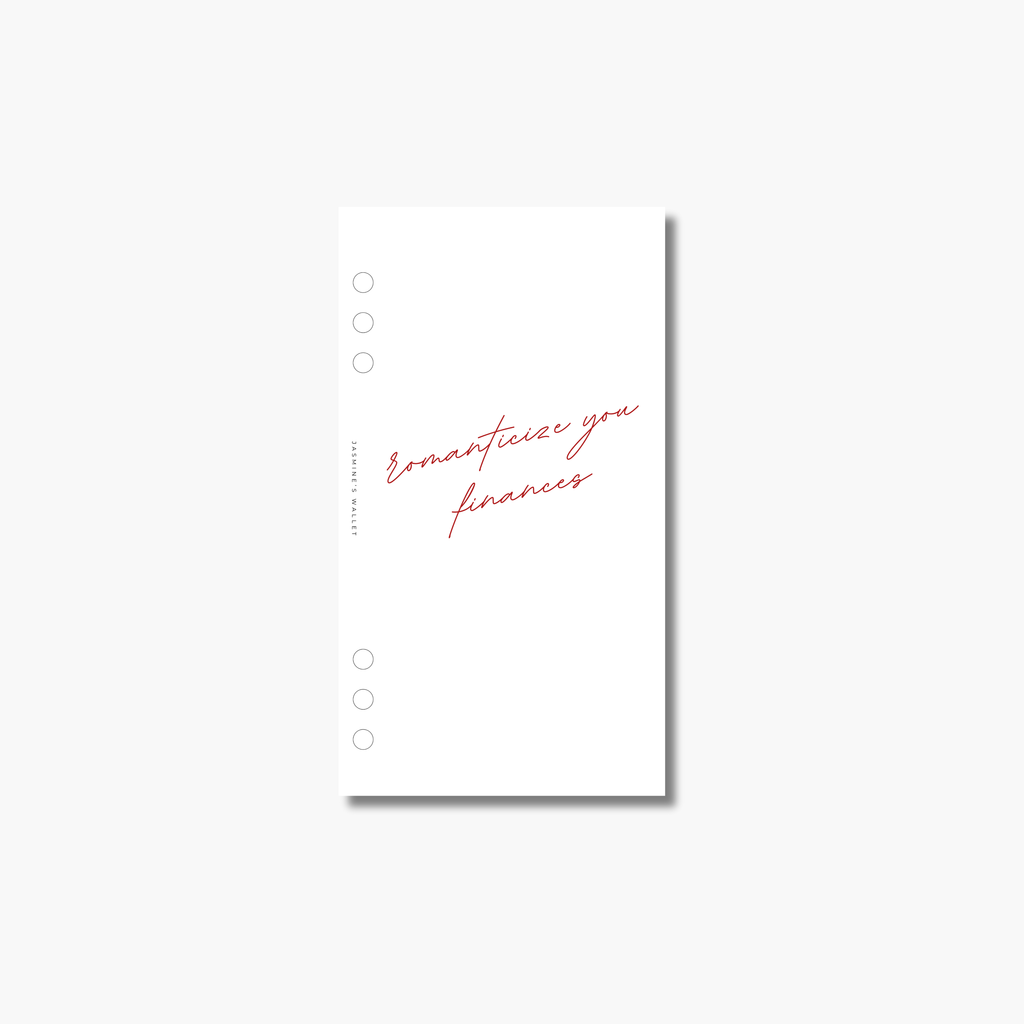 Romanticize Your Finances Clear Dashboard – Red Edition