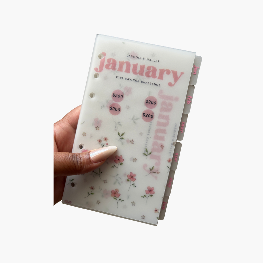 Pink Floral Monthly Savings Challenge