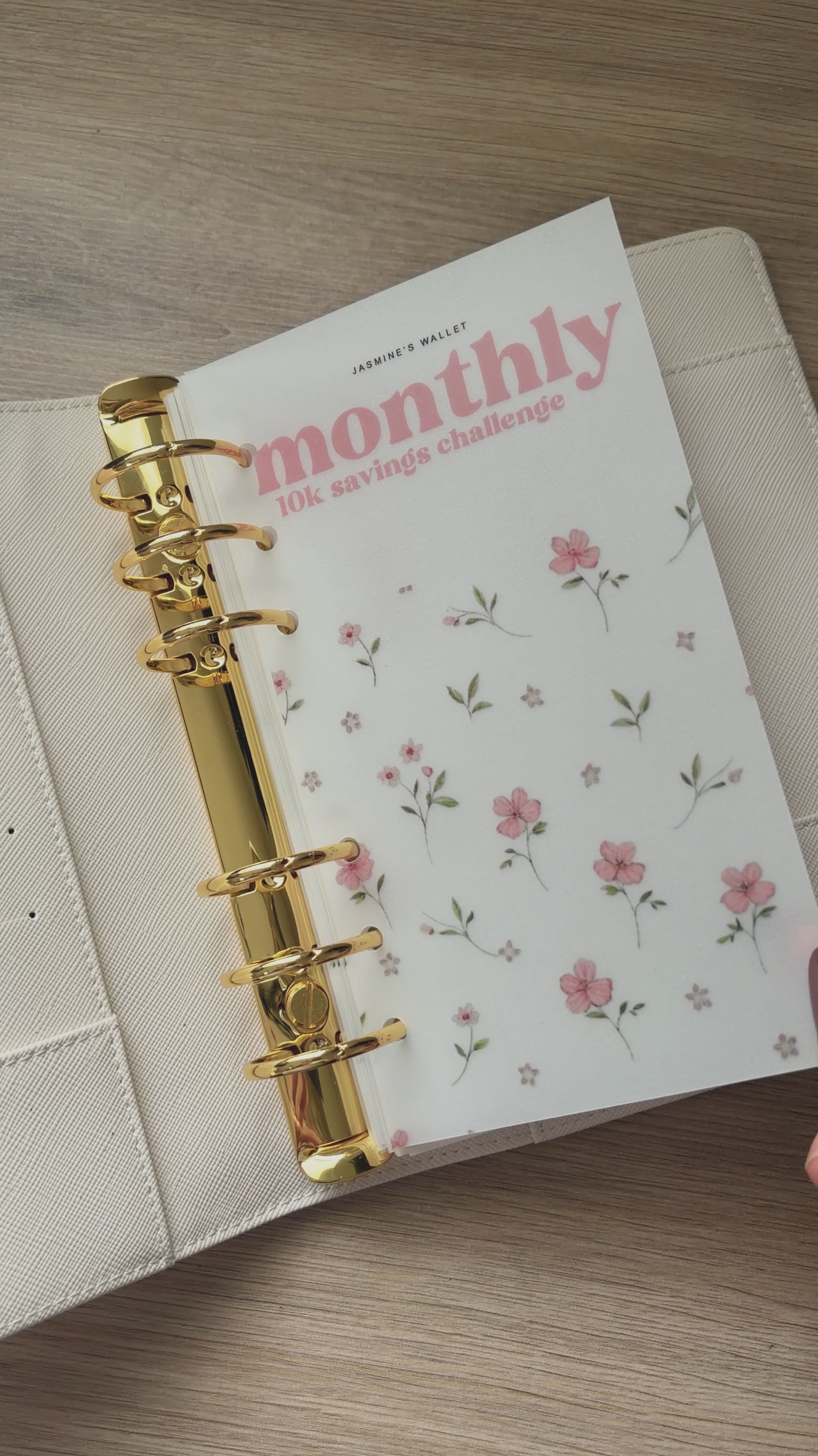 Pink Floral Monthly Savings Challenge